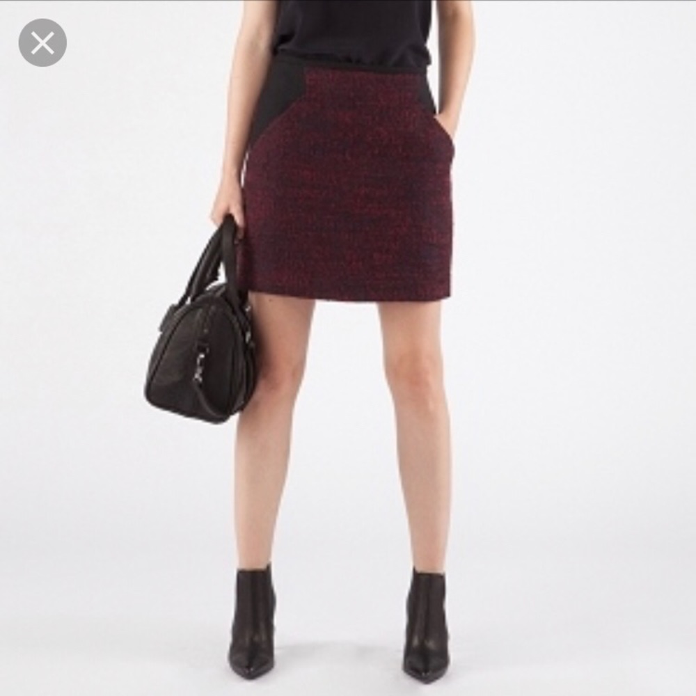 New Comptoir des Cotonniers burgundy skirt 40